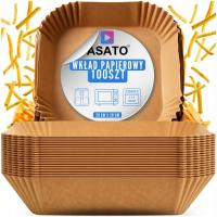 100x WKŁAD AIR FRYER PAPIER WKŁADY PAPIEROWE DO FRYTKOWNICY 20x20cm PERGAMI