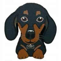 Piniata Jamnik pies piesek z kijem pinata