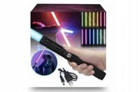 Металлическая ручка RGB световой меч 14 цветов звук светящийся 80 см игрушка
