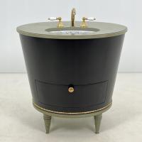 Okrągła szafka łazienkowa z umywalką i baterią 92x92x103,5 cm