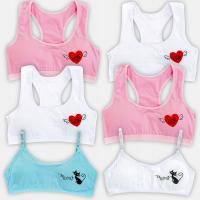 6-Pak Biustonosz Top Dziewczęcy Młodzieżowy Bawełniany z Nadrukiem M/152