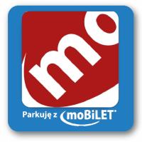 Naklejka Parkingowa Parkuję z MOBILET na szybę od wewnątrz TRWAŁA 5x5