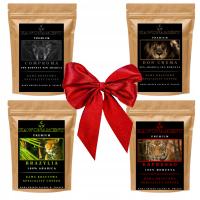 Zestaw Próbek Kawy Na Prezent MIELONA Świeżo Palona 4x100g Arabica Robusta