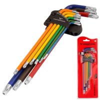 Klucz imbusowy Torx Vorstahl ekstra długi kolorowy zestaw 9 szt. T10-T50