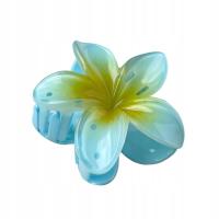 Пряжка заколка для волос большой цветок цветок бохо гавайский синий