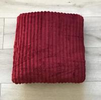 Koc Z Mikrofibry Tłoczony Pasy 220x200cm Bordowy