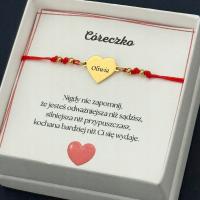 Bransoletka dla Córki Serce Grawer Imię na prezent stal