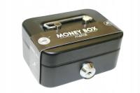 Metalowa kasetka Skarbonka Sejf na klucz Money BOX wym 8,5 x 11,5 x 5,5 cm