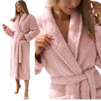 L&L CIEPŁY DŁUGI SZLAFROK BEZ KAPTURA Z KIESZENIAMI 2560 AURA