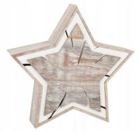 Podświetlana gwiazda drewniana 25x23 x5,5cm ozdoba