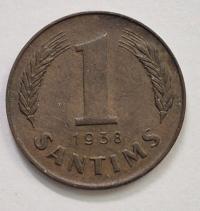 1 santims cent Łotwa 1938 republika p. A175