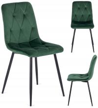 Krzesło Zielone Welurowe Velvet Do Salonu Jadalni Loft Nowoczesne ROBIN