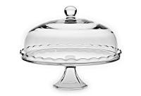 Patera z kloszem na ciasto tort owoce z falbanką HUTA JASŁO 32 cm 481.2018