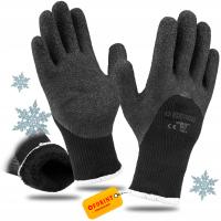 RĘKAWICE ROBOCZE ZIMOWE OCIEPLANE GRUBE rękawiczki CIEPŁE LATEX MOCNE