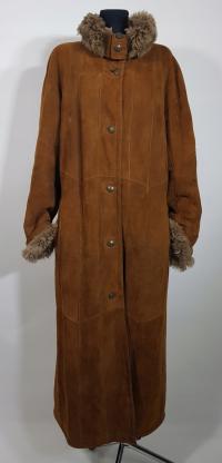 Naturalny kożuch toskan oversize MAXI długi 136cm PLUS SIZE XL XXL 3XL