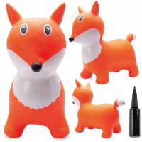 Skoczek gumowy dla dzieci do skakania z pompką na roczek LISEK rudy