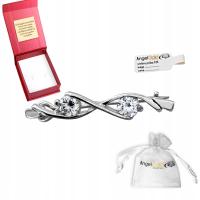 ЭЛЕГАНТНАЯ СЕРЕБРЯНАЯ УКРАШЕННАЯ БРОШЬ ДЛЯ ПАЛЬТО 925