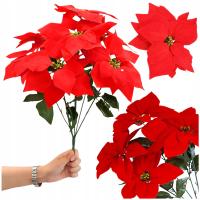 Вифлеемская звезда искусственные цветы большой букет пуансеттия 5 цветов V2