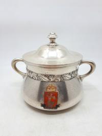 Cukierniczka WMF struś Warszawa Syrenka plater emalia 1909-1914