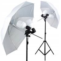 LAMPA fotograficzna 2x LED 100W + statyw + parasol