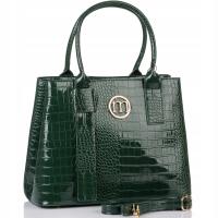 Klasyczna Zielona torba damska MIEJSKA SHOPPER Pojemna MONNARI Aktówka