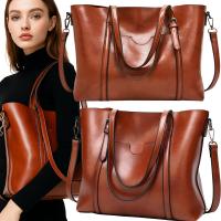 БОЛЬШАЯ ЖЕНСКАЯ СУМКА ИЗ ИСКУССТВЕННОЙ КОЖИ, СУМКА НА ПЛЕЧО, КОРИЧНЕВАЯ БОЛЬШАЯ СУМКА НА РЕМНЕ