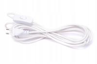 Przewód w oplocie kabel z wtyczką 3m biały