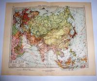 Карта Азии политическая карта 1934 Минерва Атлас