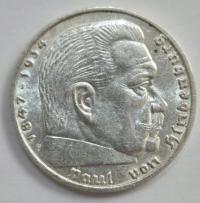 Германия 5 марок 1936f Гинденбург P. B470 Третий Рейх перименнический