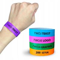 БРАСЛЕТЫ TYVEK ДЛЯ ВЕЧЕРИНОК, ДИСКОТЕК, 200 ШТ. С ПЕЧАТЬЮ 19 ММ