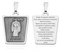 Серебряный медальон Ag925 с родиевым покрытием Святой Архангел Гавриил MDC103R