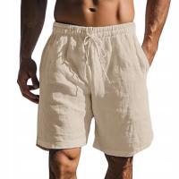 D-look spodenki męskie plażowe przed kolano Spodenki męskie letnie bawełniane lniane