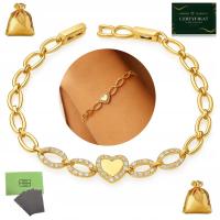 BRANSOLETKA ZŁOTA NA RĘKĘ ZE STALI CHIRURGICZNEJ SERDUSZKA 18K DLA KOBIETY