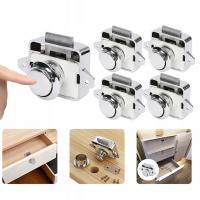 Zatrzask zamka do szafek/mebli z przyciskiem do kampera , 5 SZT