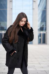 Naturalny kożuch damski OVERSIZE luźny krój OVSZ-2