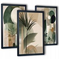 Набор картин для гостиной триптих абстракция пальмы