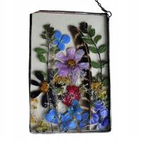 Dekor wielkości 10x15 z suszonymi kwiatami, ozdoba do domu, rękodzieło