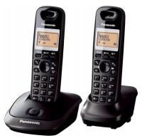 Panasonic KX-TG2512 Телефон, 2 наушники, черный ЖК-дисплей