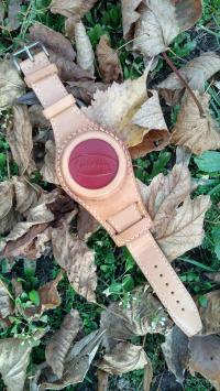 Pasek do zegarka kieszonkowego ręcznie robiony Skkurob Leathercraft