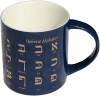 Kubek Hebrew Alphabet granat - złoty