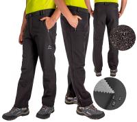 Spodnie TREKKINGOWE męskie SOFTSHELL wodoodporne CZARNE ciepłe FIRI