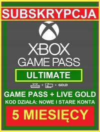 Game Pass ULTIMATE + Live Gold 5 miesięcy KOD