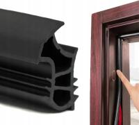 USZCZELKA DRZWIOWA DO DRZWI ZEWNĘTRZNYCH OŚCIEŻNICY STALOWEJ CZARNA 6 MB