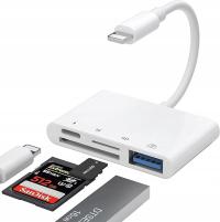 Adapter 4w1 Lightning, czytnik kart SD/TF, USB OTG do iPhone/iPad