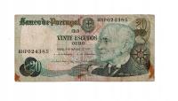 BANKNOT PORTUGALIA -- 20 ESCUDOS -- 1978 rok