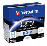 Verbatim M-DISC BD-R Blu-ray Disc 25GB 5szt LIFETIME ARCHIVAL 4x płyty