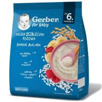 Gerber Kaszka Bezmleczna Ryżowa BANAN MALINA po 6. miesiącu 160 g