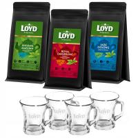 Zestaw Orientalnych Herbat Premium Czarnych Liściastych Loyd +4 szklanki