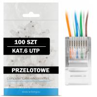 WTYK WTYKI KOŃCÓWKI WTYCZKA PRZELOTOWE RJ45 8P8C UTP CAT KAT.6 100 SZT