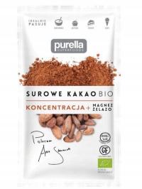 Surowe Kakao w Proszku Bio Koncentracja Naturalne Bezglutenowe Purella 40g